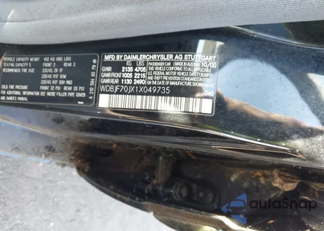 2001 Mercedes-Benz E 430 z USA, uszkodzony, nr VIN WDBJF70JX1X049735